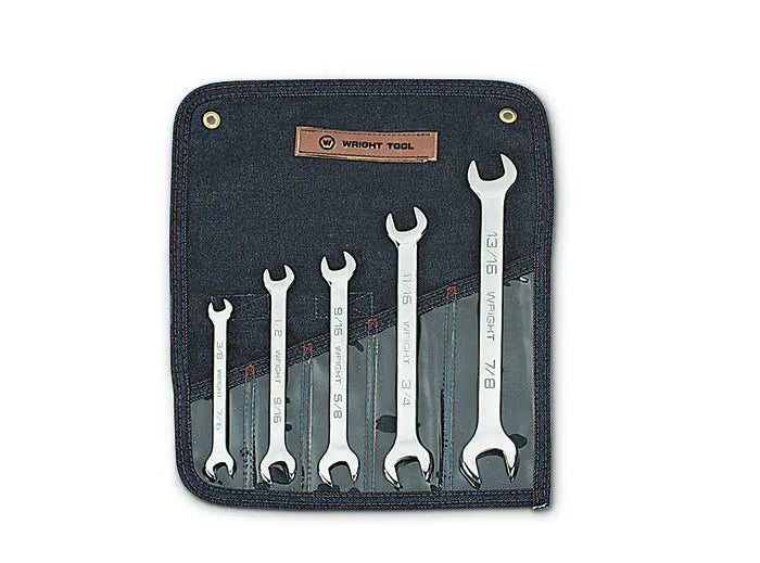 Wright Tool Set of 5 SAE Polished Open-End Wrench - WT 735 Open End Wrench Wright Tool