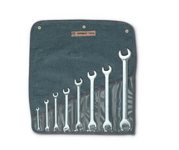 Wright Tool Set of 8 SAE Polished Open-End Wrench - WT 738 Open End Wrench Wright Tool