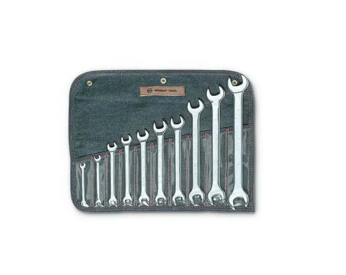 Wright Tool Set of 10 SAE Polished Open-End Wrench - WT 739 Open End Wrench Wright Tool