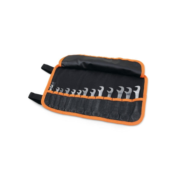 Beta Tools (Article# 73/B13N) Set of 13 Small Double Open End Wrenches with Polyester Roll-Up Wallet - BT 000730202