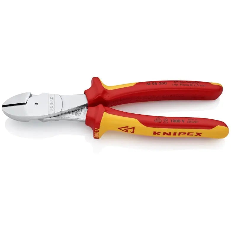 Knipex 1000V Insulated High Leverage Diagonal Cutter, 8 in - KN 74 06 200 Knipex