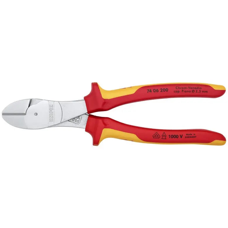 Knipex 1000V Insulated High Leverage Diagonal Cutter, 8 in - KN 74 06 200 Knipex