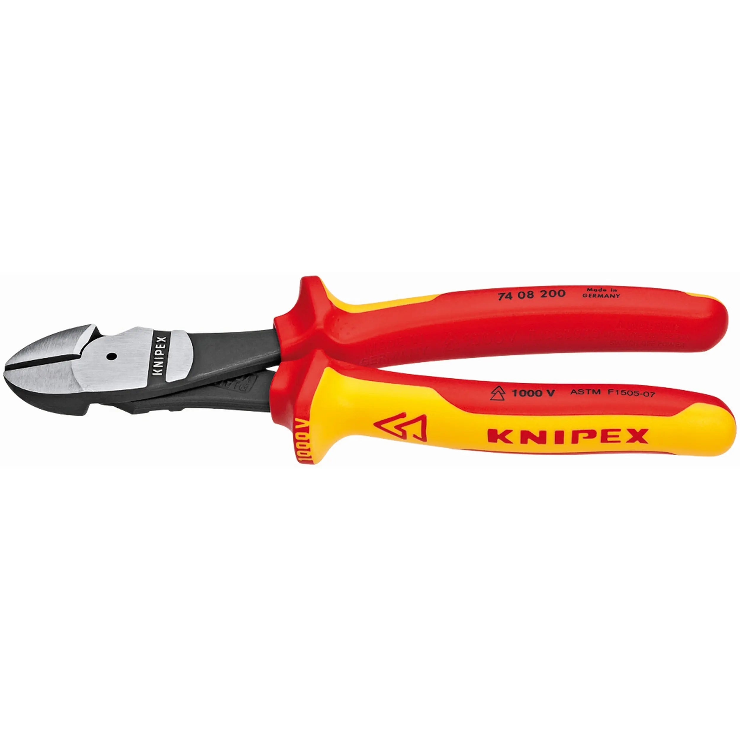 Knipex 74 08 200 US KN | High Leverage Diagonal Cutters, 1000V Insulated Knipex