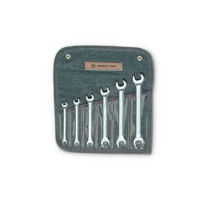 Wright Tool Set of 6 Metric Polished Open-End Wrench - WT 740 Open End Wrench Wright Tool