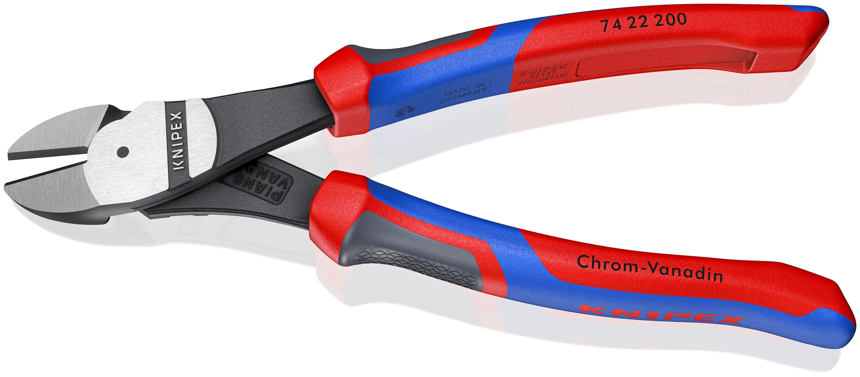 KNIPEX 74 22 200 | 8" High Leverage 12 degree Angled Diagonal Cutters Knipex