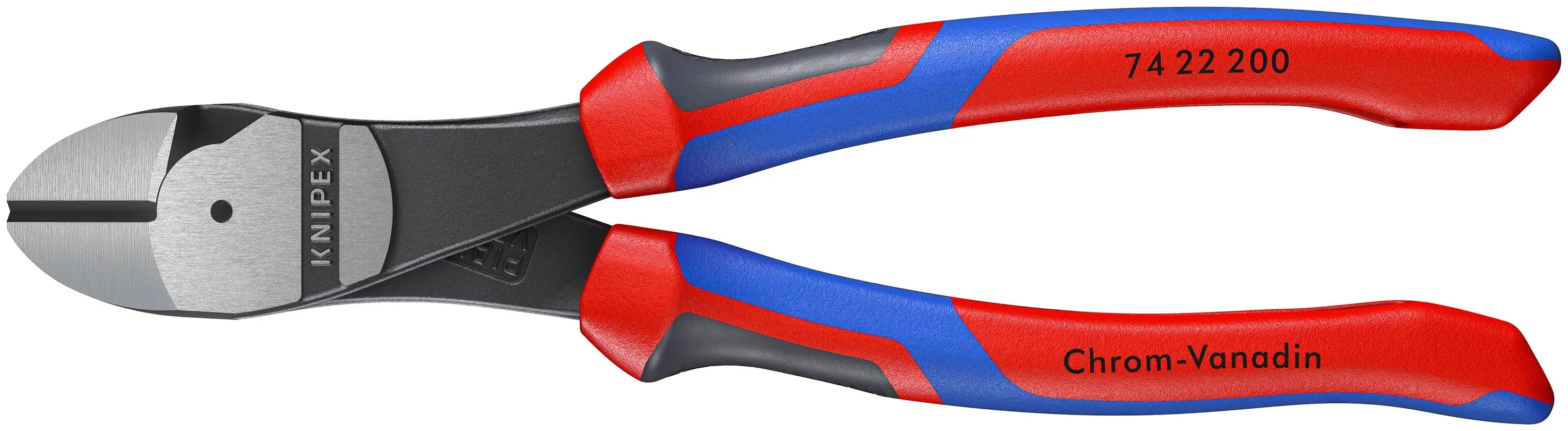 KNIPEX 74 22 200 SBA | 8" High Leverage 12 degree Angled Diagonal Cutters Knipex