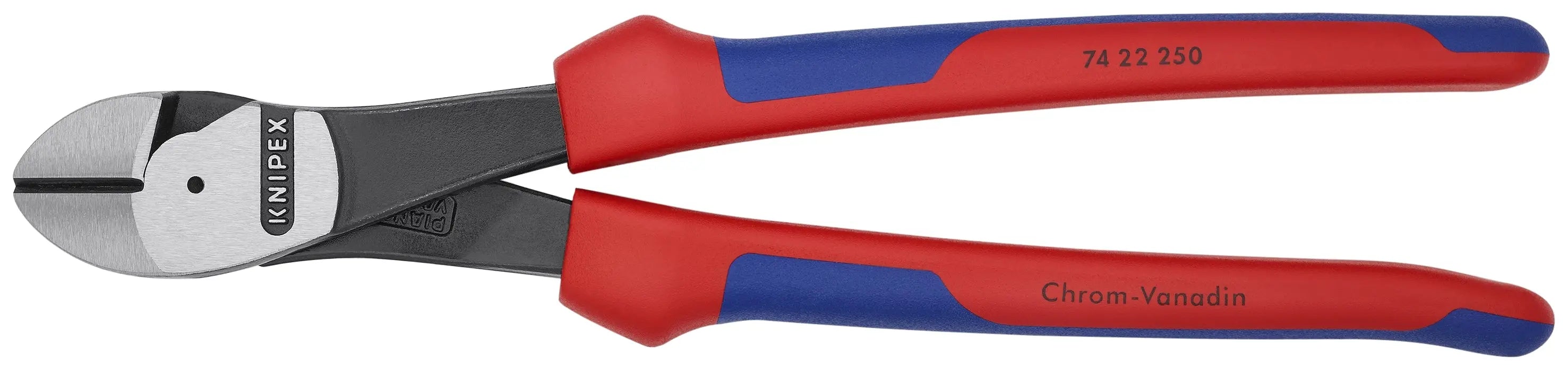 Knipex 74 22 250 SBA KN | High Leverage Angled Diagonal Cutters, 12 degree Angled, Multi-Component Knipex