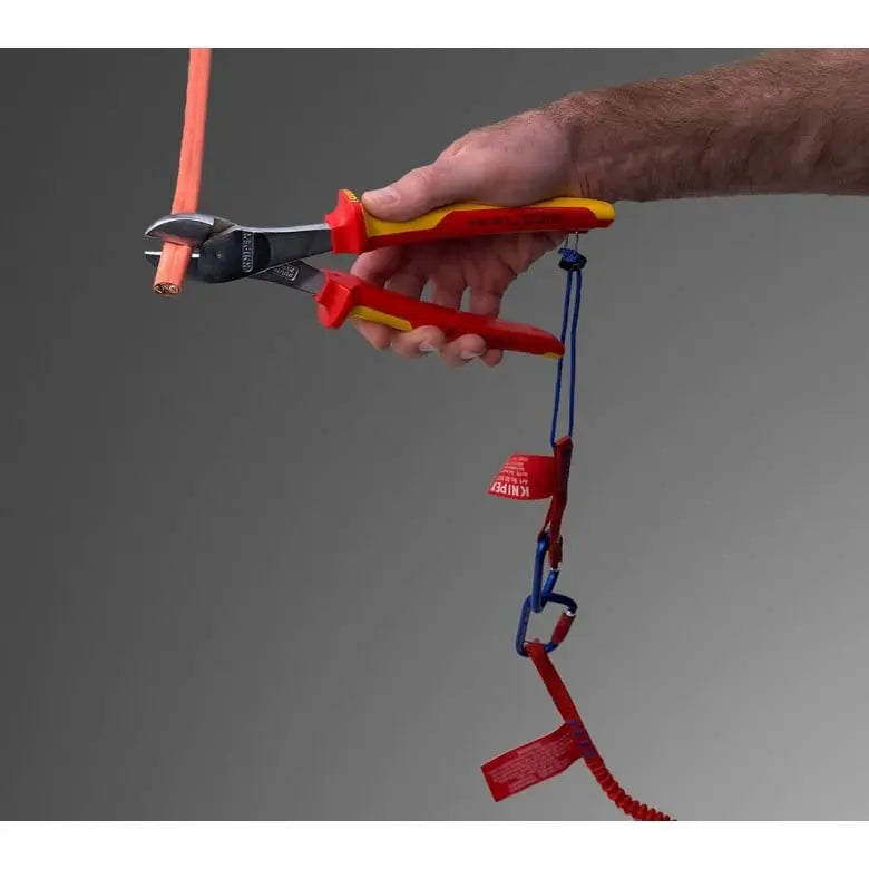 Knipex 1000V Insulated Tethered Attachment High Leverage Diagonal Cutter, 10 in - KN 74 06 250 T Knipex