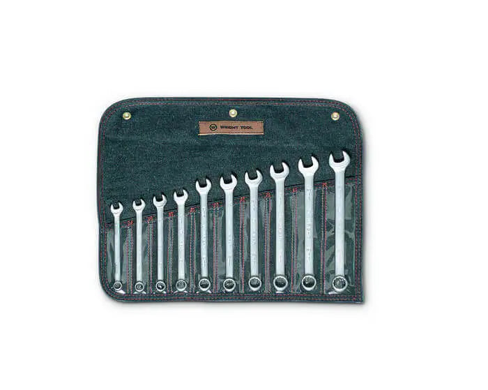 Wright Tool Set of 10 12-Point Metric Satin Combination Wrench, 10 to 19mm - WT 751 Wrench Set Wright Tool