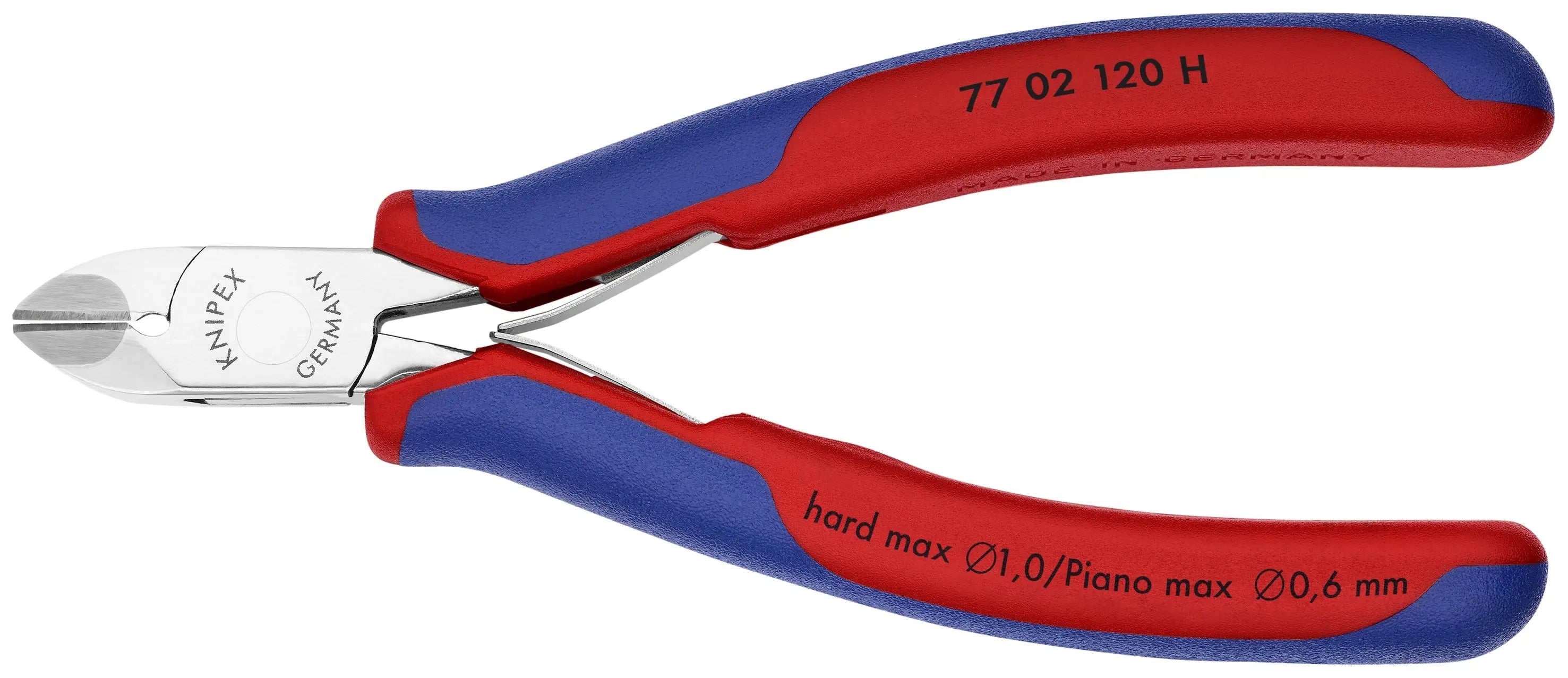 Knipex 77 02 120 H KN | Electronics Diagonal Cutters w/ Carbide Metal Cutting Edges, Multi-Component Knipex