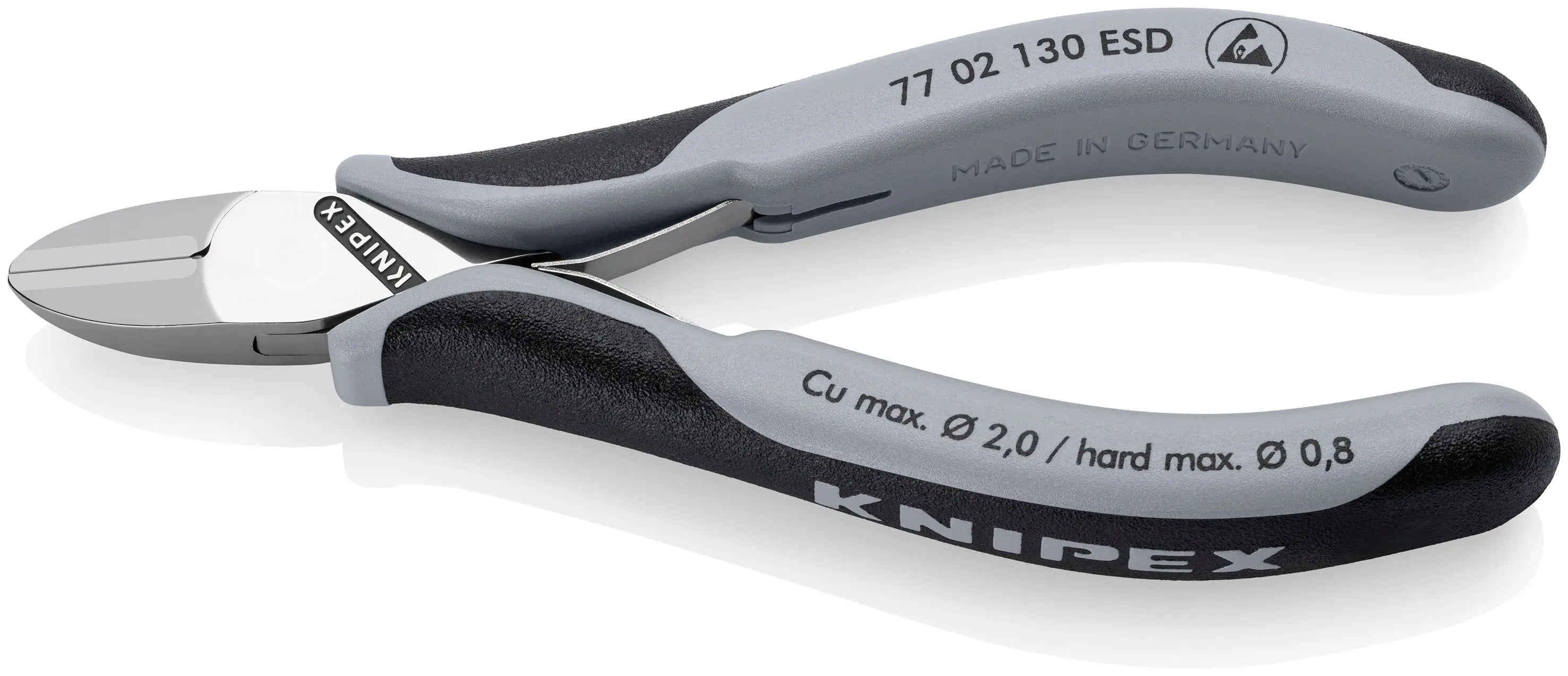 KNIPEX 77 02 130 ESD | 5 1/4" Electronics Diagonal Cutters, ESD Handles Knipex