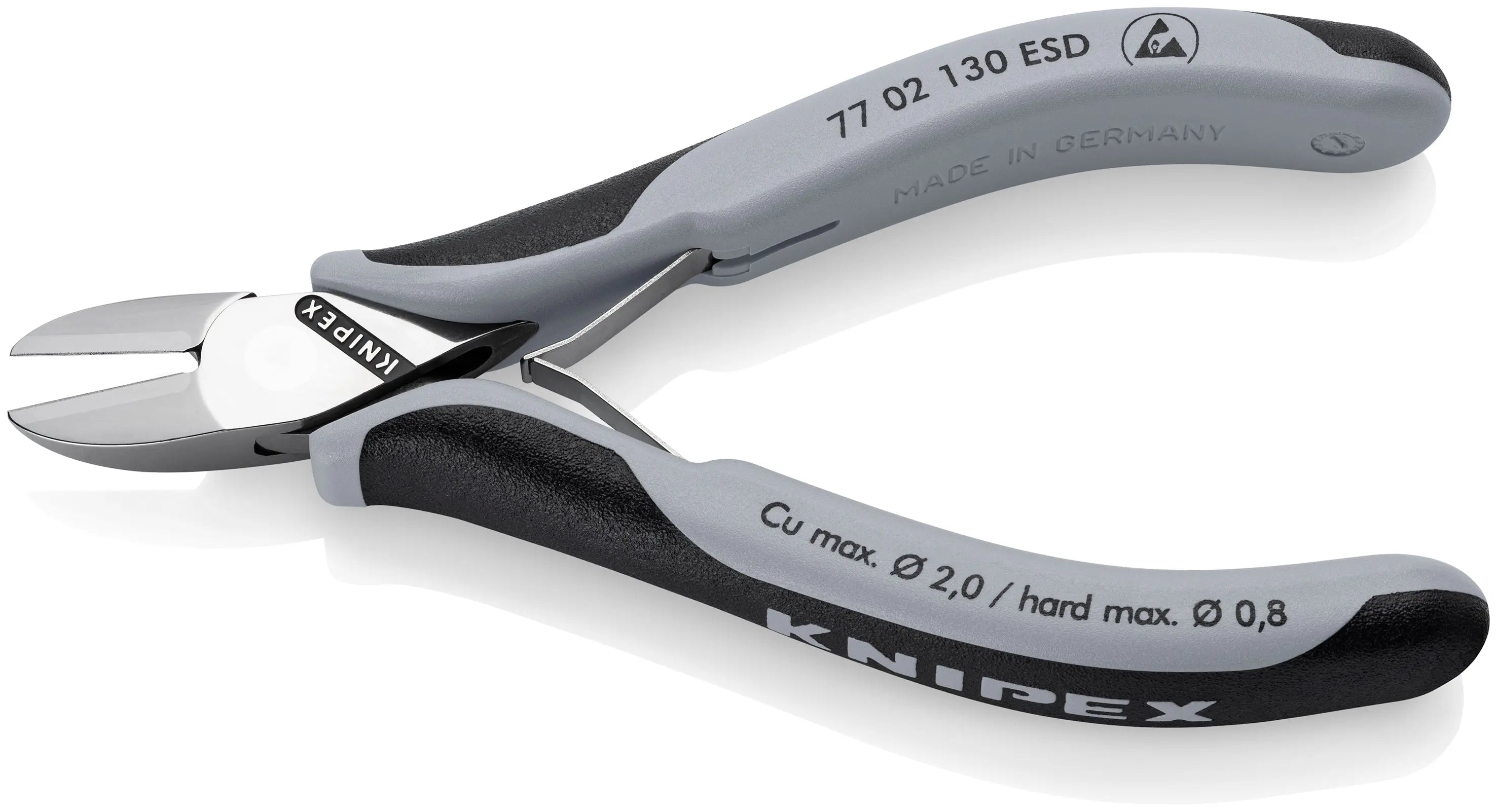 KNIPEX 77 02 130 ESD | 5 1/4" Electronics Diagonal Cutters, ESD Handles Knipex