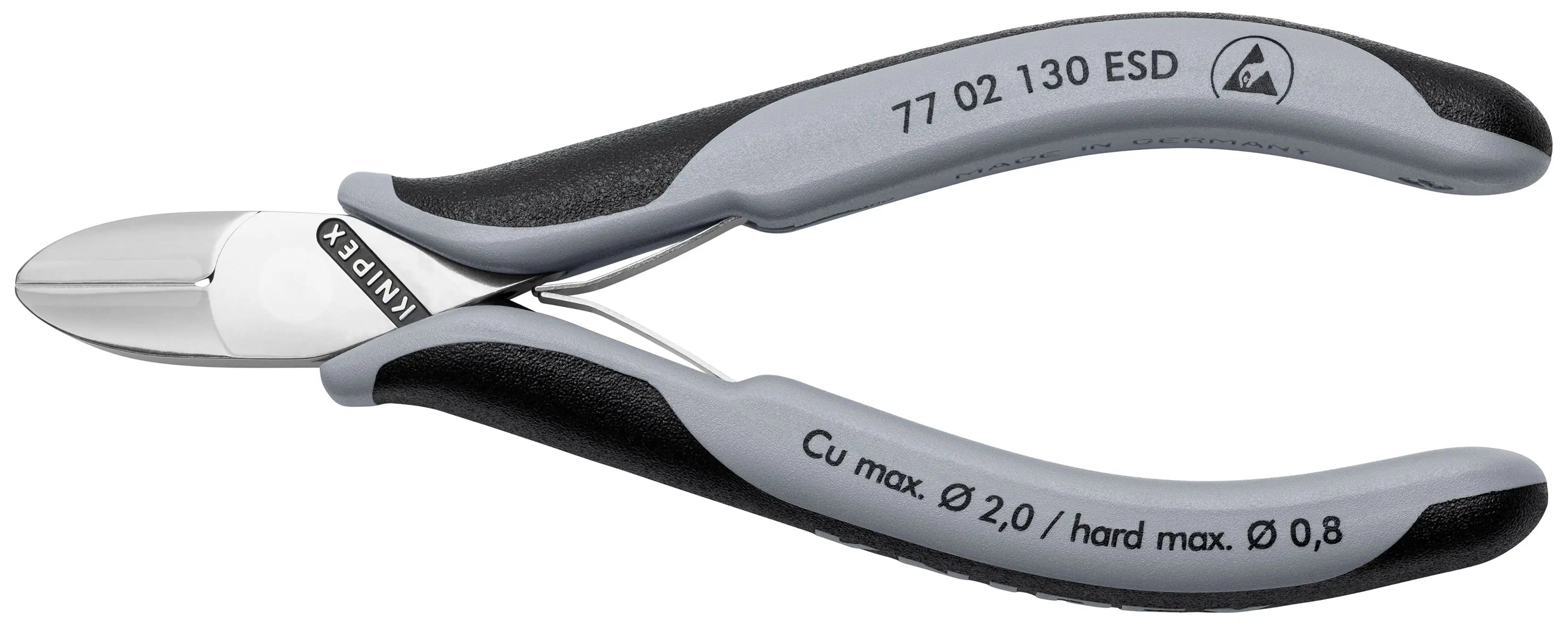 KNIPEX 77 02 130 ESD | 5 1/4" Electronics Diagonal Cutters, ESD Handles Knipex