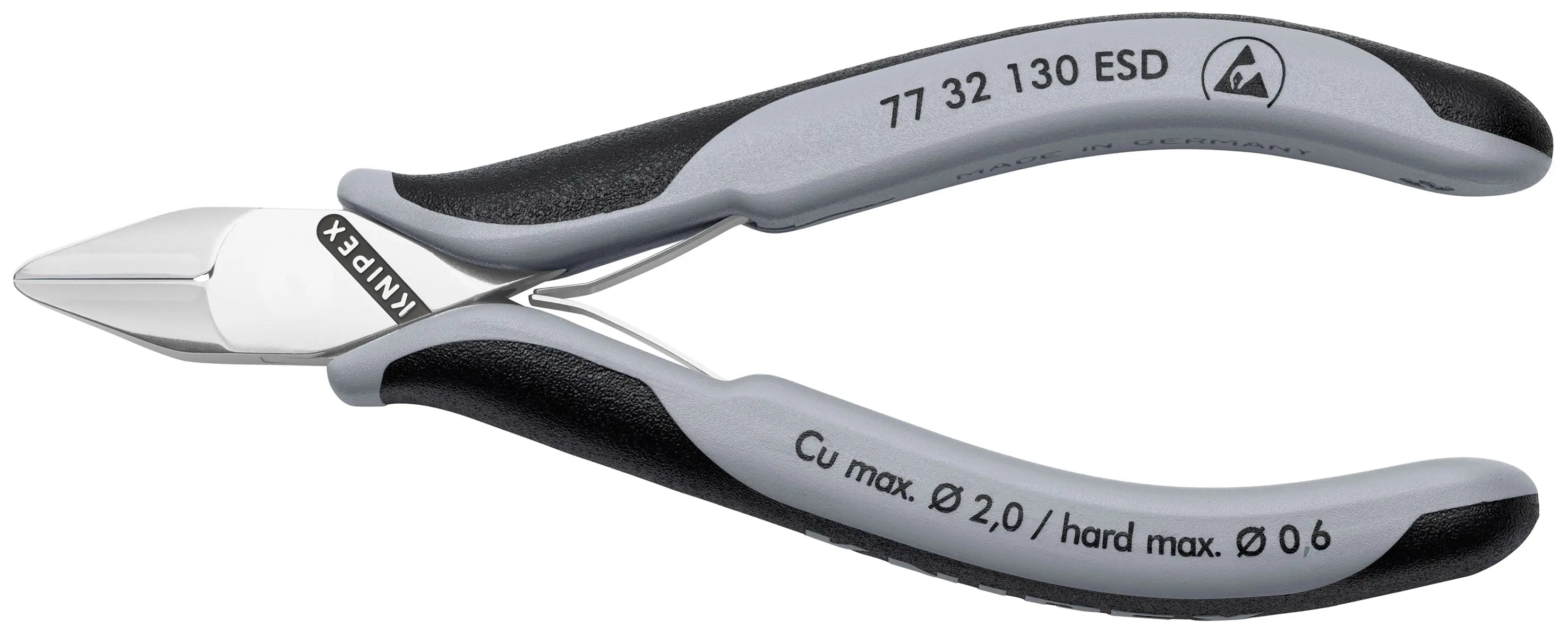 KNIPEX 77 32 130 ESD | 5 1/4" Electronics Diagonal Cutters, ESD Handles Knipex