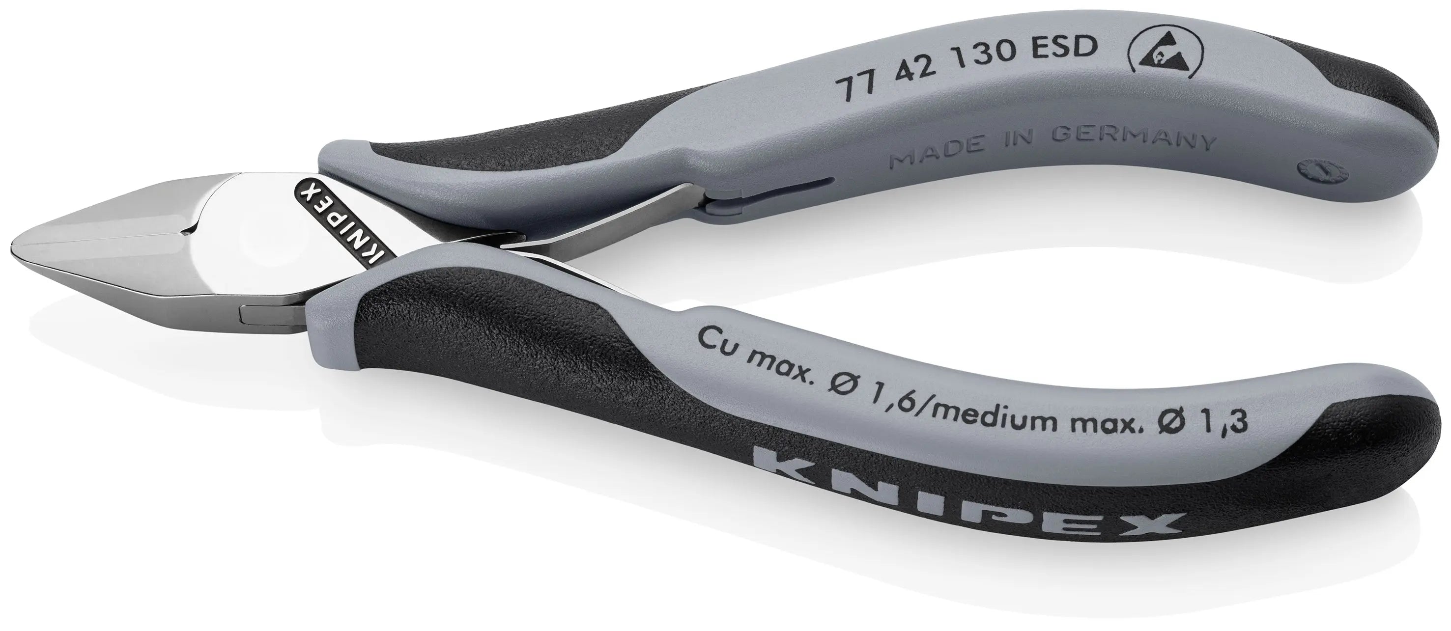 KNIPEX 77 42 130 ESD | 5 1/4" Electronics Diagonal Cutters, ESD Handles Knipex