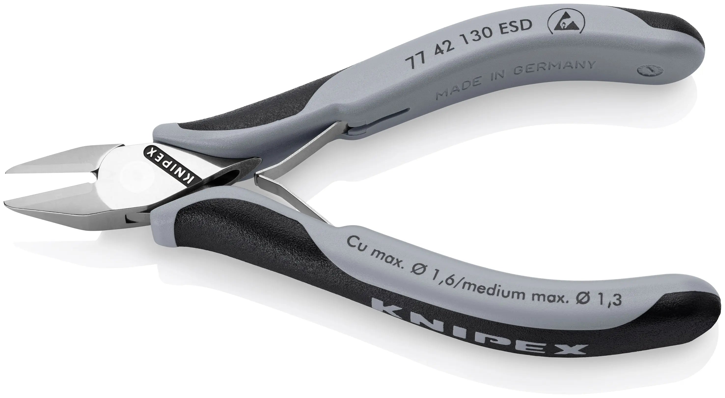 KNIPEX 77 42 130 ESD | 5 1/4" Electronics Diagonal Cutters, ESD Handles Knipex
