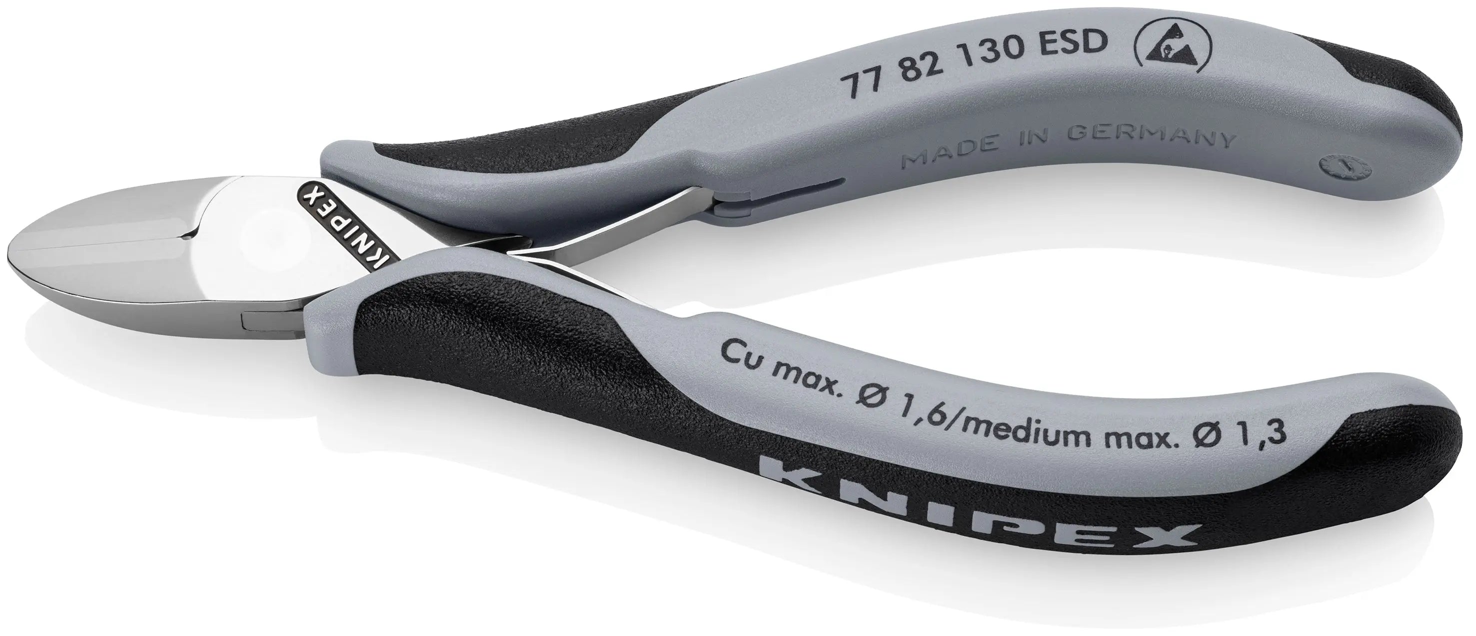 KNIPEX 77 82 130 ESD | 5 1/4" Electronics Diagonal Cutters, ESD Handles Knipex