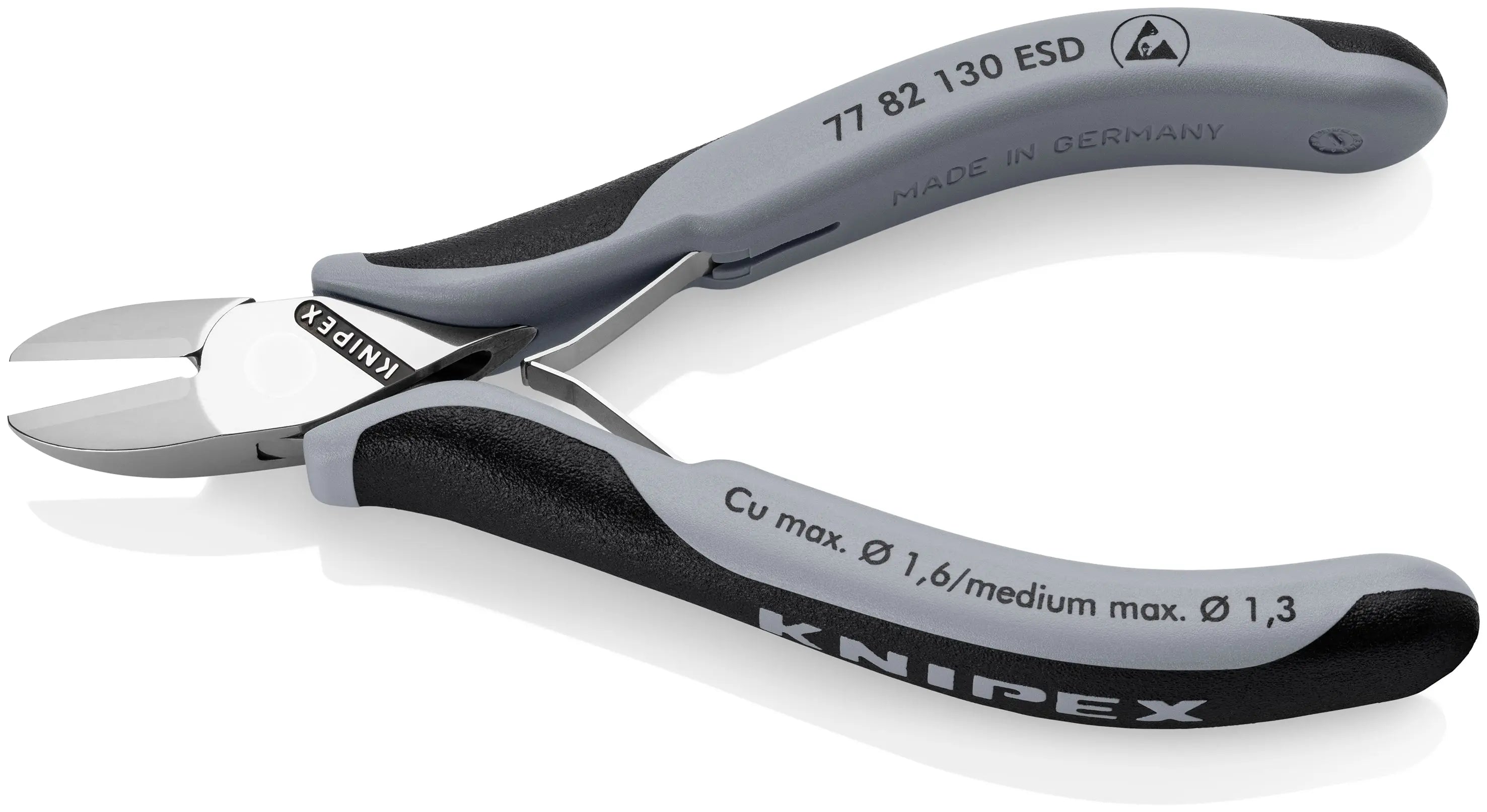 KNIPEX 77 82 130 ESD | 5 1/4" Electronics Diagonal Cutters, ESD Handles Knipex