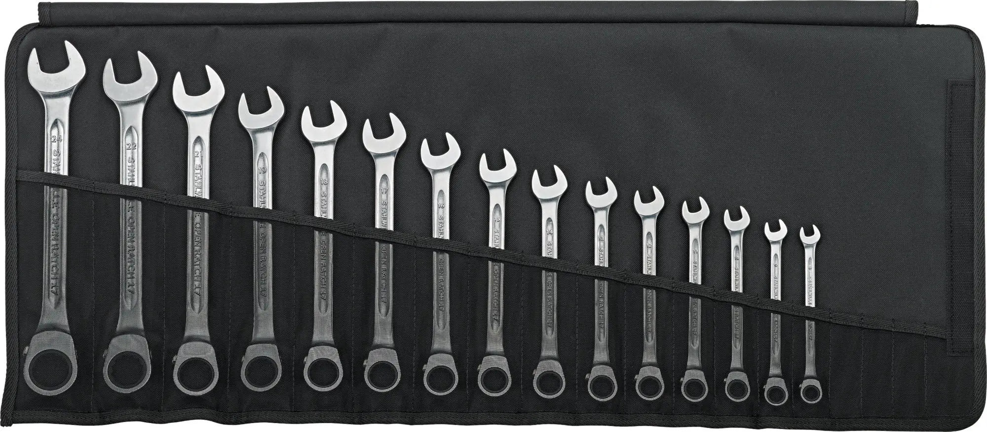 Stahlwille Set of 15 Combination Ratchet Wrench, 8 - 24mm - ST 96411715 Stahlwille
