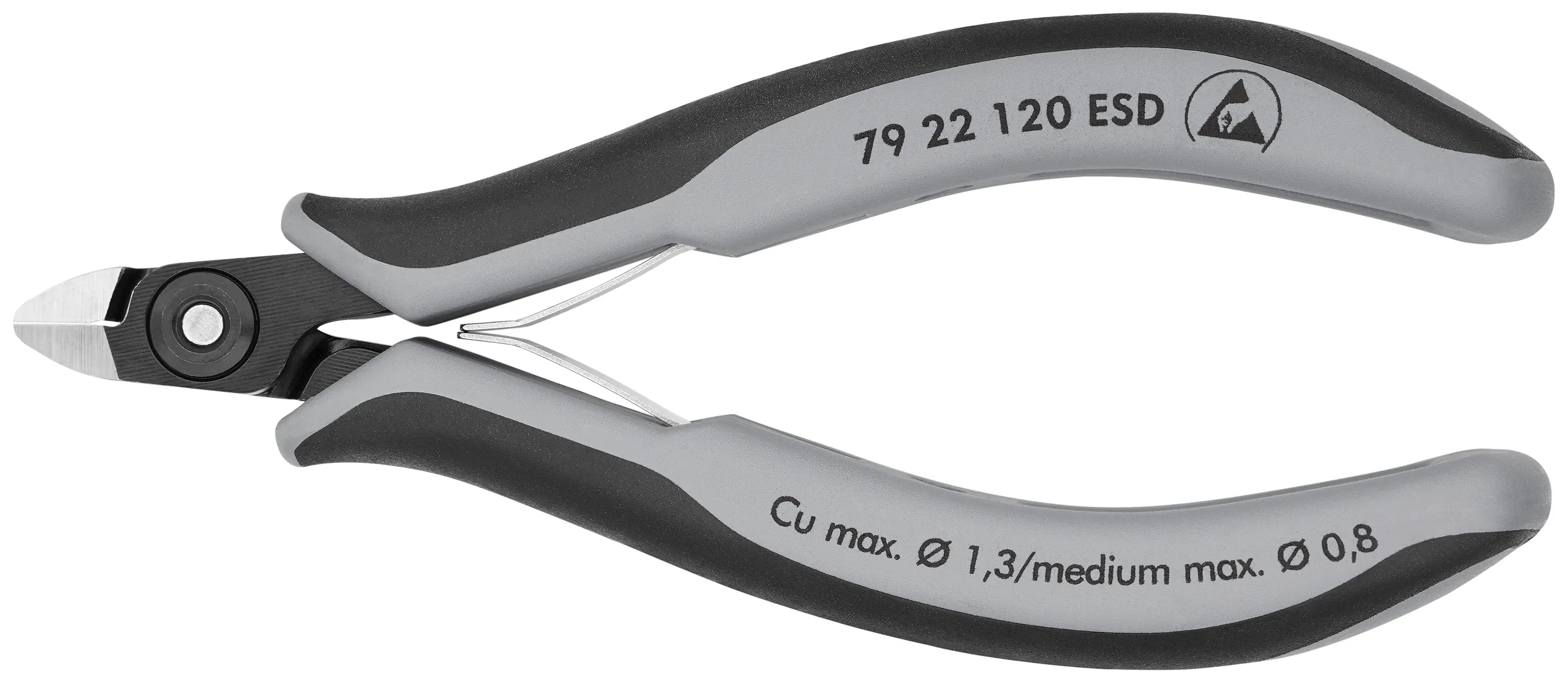 Knipex 79 22 120 ESD KN | Precision Electronics Diagonal Cutters, ESD Knipex