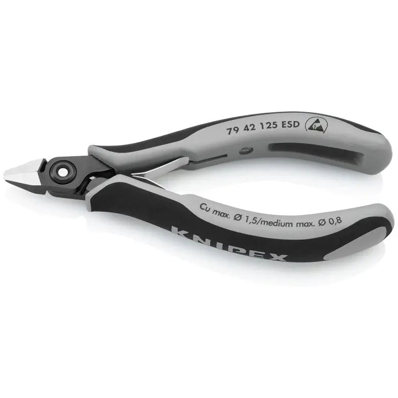 Knipex Electronics Diagonal Cutter with ESD Handles, 5 in - KN 79 42 125 ESD Knipex