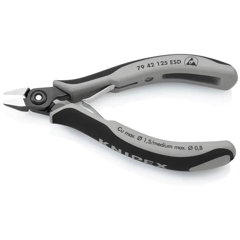 Knipex Electronics Diagonal Cutter with ESD Handles, 5 in - KN 79 42 125 ESD Knipex
