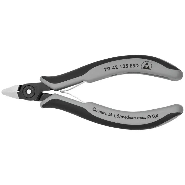 Knipex Electronics Diagonal Cutter with ESD Handles, 5 in - KN 79 42 125 ESD Knipex