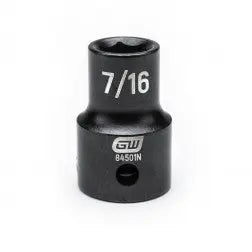 GEARWRENCH 1/2" Drive 6 Point Standard Impact SAE Socket 7/16" 84501N Socket GEARWRENCH