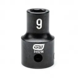 GEARWRENCH 1/2" Drive 6 Point Standard Impact Metric Socket 9mm 84521N Socket GEARWRENCH