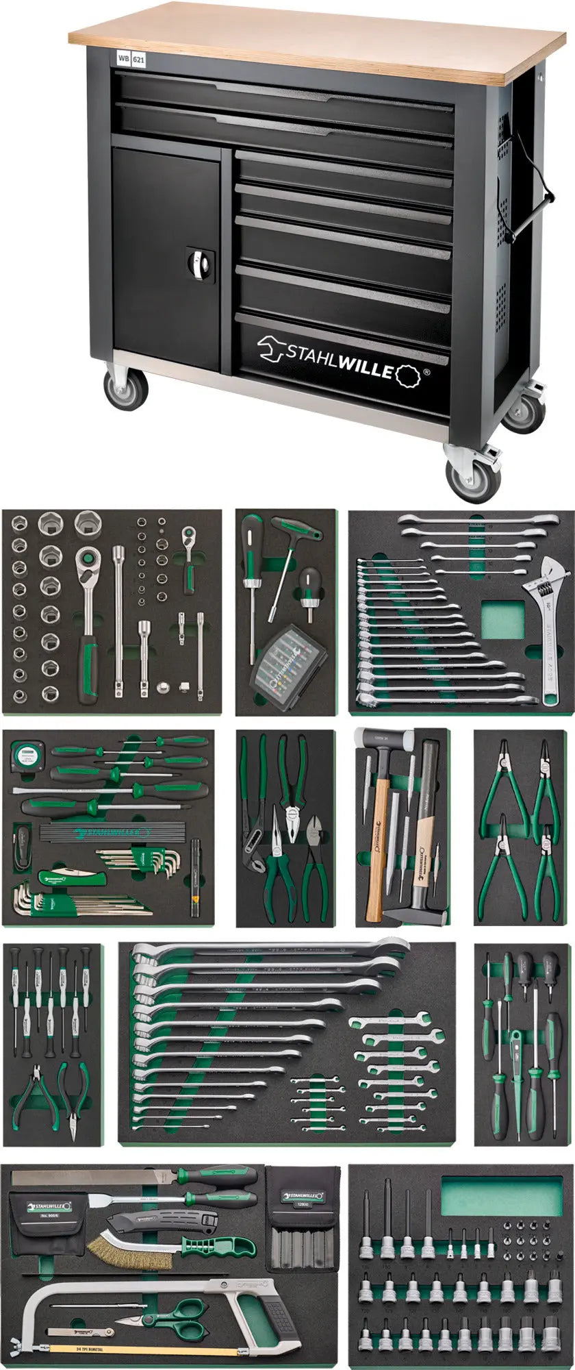 Stahlwille Set of 267 Assortment Tools with Workbench - ST 98830195 Stahlwille