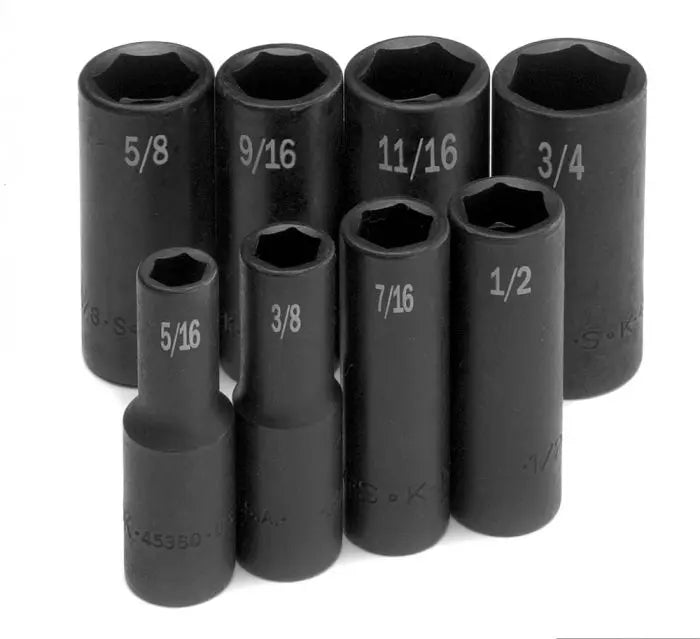 SK Tools - Set Socket Impact 3/8dr Deep Fractional 8pc - 4078 SK Tools