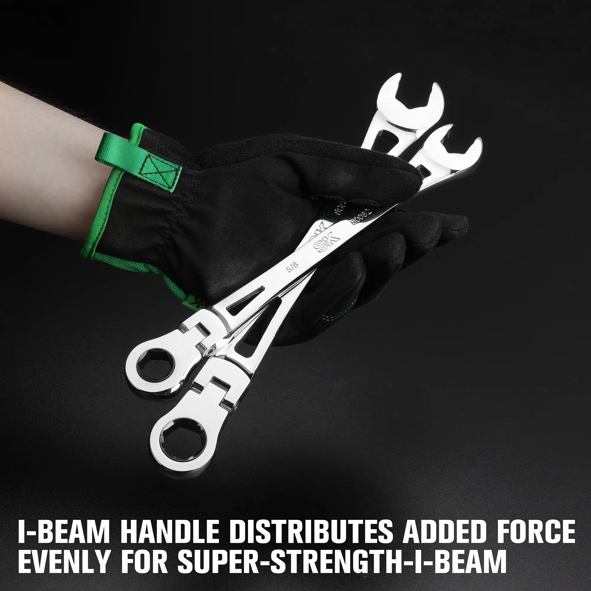 SK Tools 7 Piece Flex-Head X-Frame® SAE Ratcheting Wrench Set - SK 80090 SK Tools