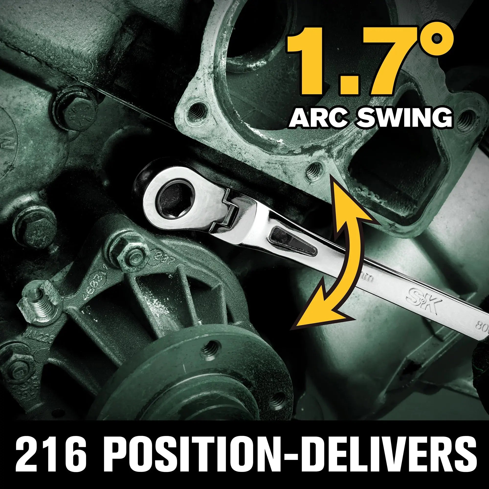 SK Tools 12 Piece Flex-Head X-Frame® Metric Ratcheting Wrench Set - SK 80070 SK Tools