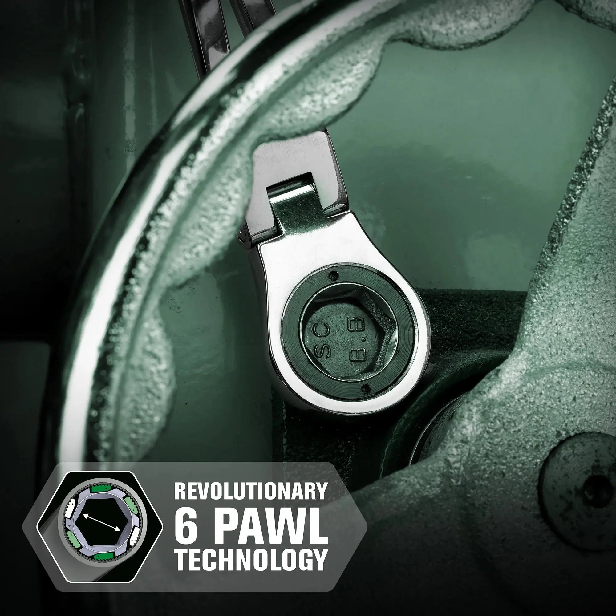 SK Tools 7 Piece Flex-Head X-Frame® SAE Ratcheting Wrench Set - SK 80090 SK Tools