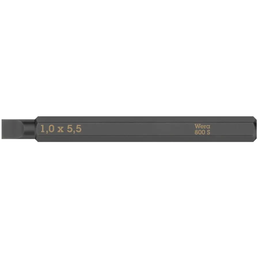 Wera 800 S Slotted Bit for Impact Screwdrivers, Blade Width 6.5mm - WE 05018142001 