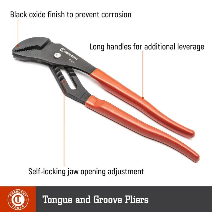 CRESCENT Straight Jaw Tongue and Groove Plier with Dipped Handle, 16 in - GW RT216CVN-06 Plier CRESCENT