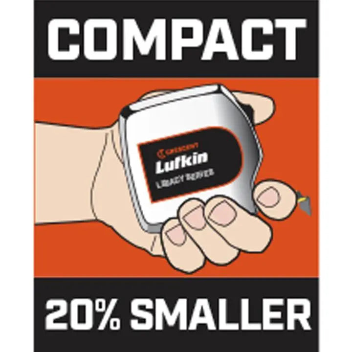 LUFKIN 1-1/8 in x 26 ft Chrome Case Yellow Clad Tape Measure - GW L925CME-02 Measuring Tape LUFKIN