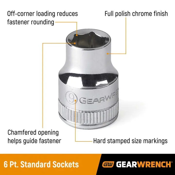 GEARWRENCH Set of 163 1/4 in, 3/8 in, 1/2 in Drive 6-Point Standard, Deep SAE/Metric Master Sockets - GW 89073 Socket Set GEARWRENCH