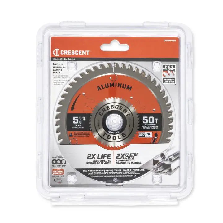 CRESCENT Medium Aluminum Circular Saw Blade, 5-3/8 in x 50-Tooth - GW CSBAM-550 Saw Blade CRESCENT