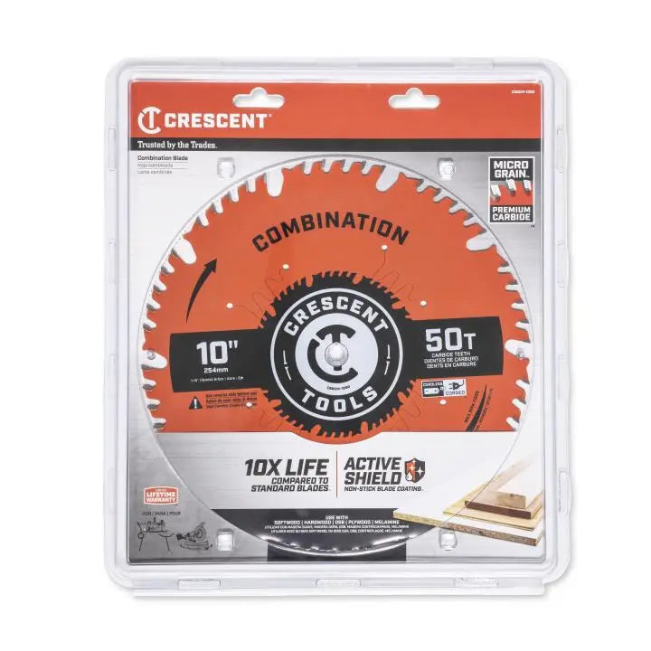 CRESCENT Combination Circular Saw Blade, 10 in x 50-Tooth - GW CSBCM-1050 Saw Blade CRESCENT