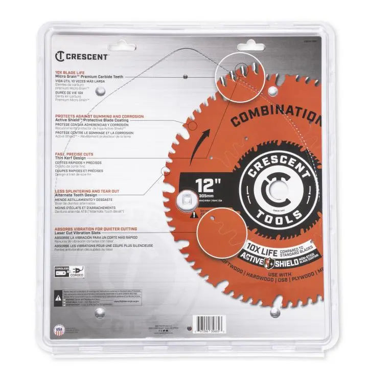 CRESCENT Combination Circular Saw Blade, 12 in x 60-Tooth - GW CSBCM-1260 Saw Blade CRESCENT