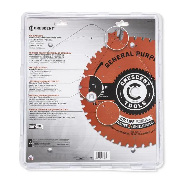 CRESCENT General Purpose Circular Saw Blade, 12 in x 44-Tooth - GW CSBGN-1244 Saw Blade CRESCENT