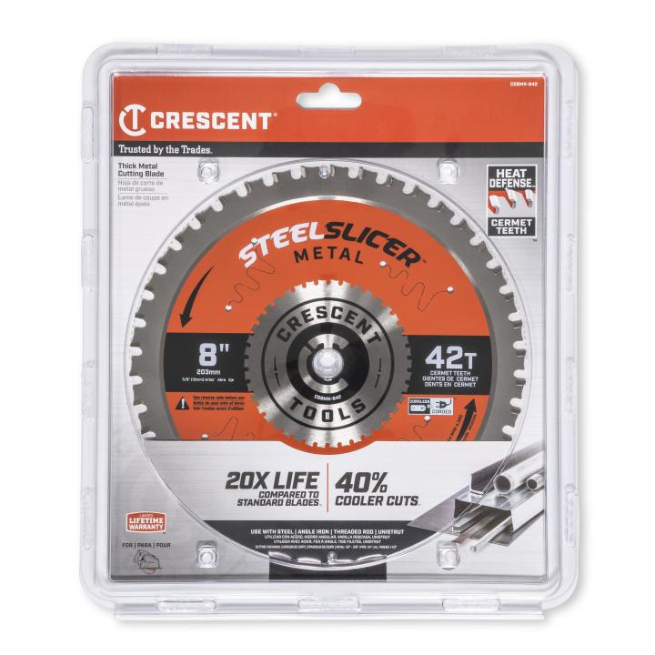 CRESCENT SteelSlicer Thick Metal Circular Saw Blade, 8 in x 42-Tooth - GW CSBMK-842 Saw Blade