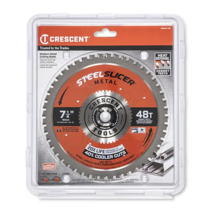 CRESCENT SteelSlicer Medium Metal Circular Saw Blade, 7-1/4 in x 48-Tooth - GW CSBMM-748 Saw Blade CRESCENT