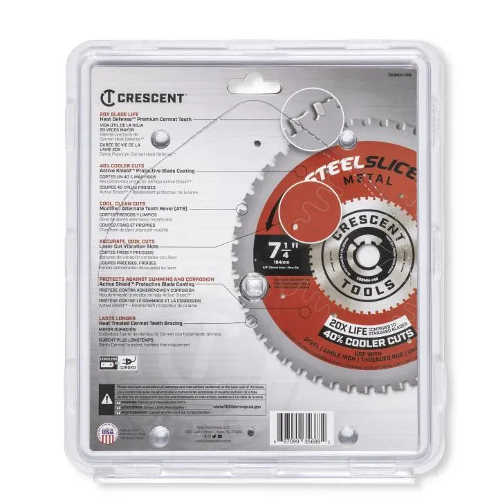 CRESCENT SteelSlicer Medium Metal Circular Saw Blade, 7-1/4 in x 48-Tooth - GW CSBMM-748 Saw Blade CRESCENT