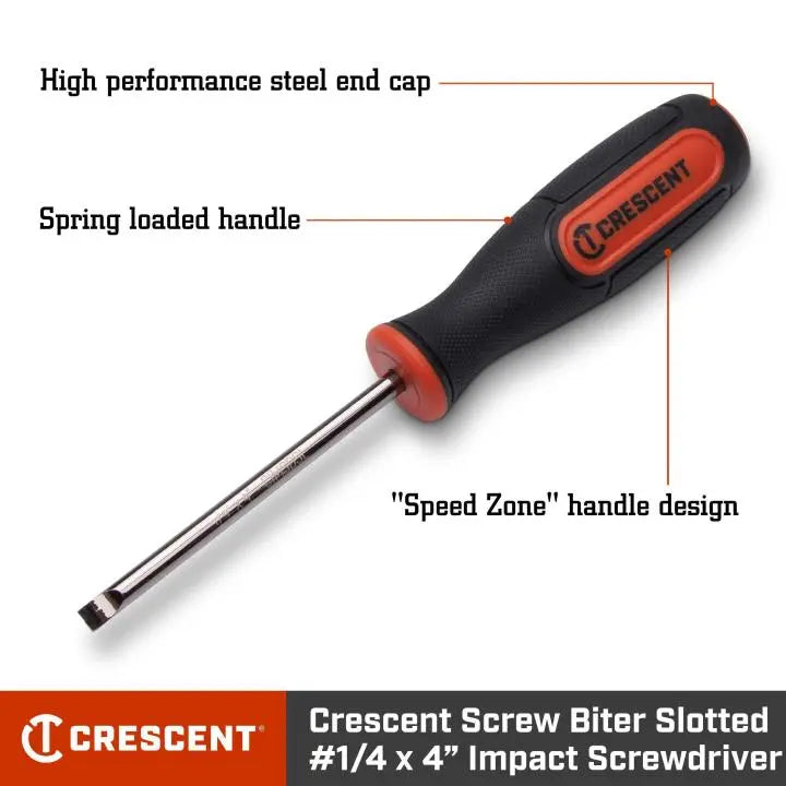 CRESCENT Screw Biter Slotted Dual Material Extraction Screwdriver, 1/4 in x 4 in - GW CIMSDSL Screwdriver CRESCENT
