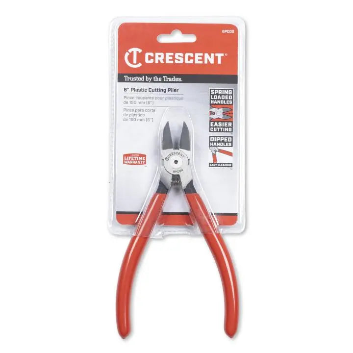 CRESCENT Plastic Cutting Plier with Dipped Grip, 6 in - GW 6PCDG Plier CRESCENT