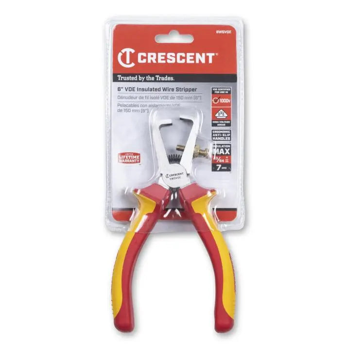 CRESCENT VDE Insulated Wire Stripper Plier, 6 in - GW 6WSVDE Plier CRESCENT