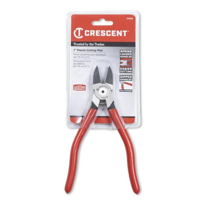 CRESCENT Plastic Cutting Plier with Dipped Grip, 7 in - GW 7PCDG Plier CRESCENT