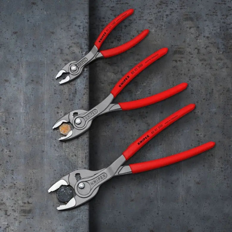 Knipex Set of 3 Plastic Dipped TwinGrip Pliers with Tool Roll, 6, 8, 10 in - KN 00 19 61 V01 Knipex